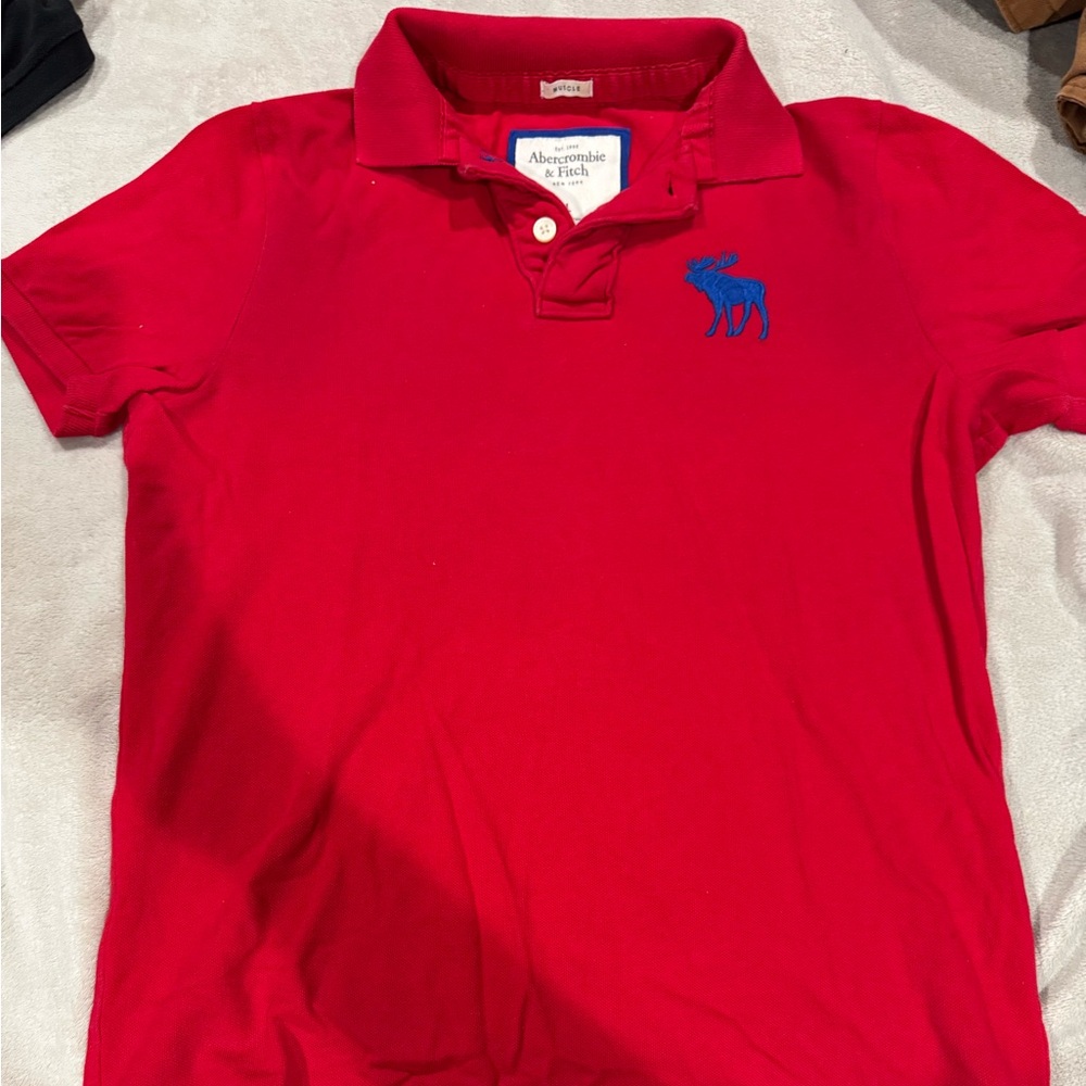 Abercrombie & Fitch Vibrant Red Collared Shirt
